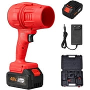 Sakerplus Portable Dust Cleaner, Seese Cordless Leaf Blower Handheld, Turbo Jet Blower, Leaf Blower Cordless, Leaf Blower Cordless with Battery and Charger, Portable Electric Air Blower(Red,1 battery)
